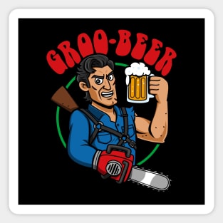 Grobeer Funny Beer Drinking Horror Movie Groovy Hero Sticker